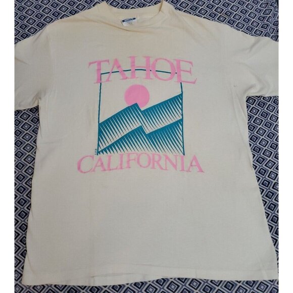 Vintage Tahoe California  T-Shirt Men's Size L 42-44 Single Stich - Picture 1 of 16
